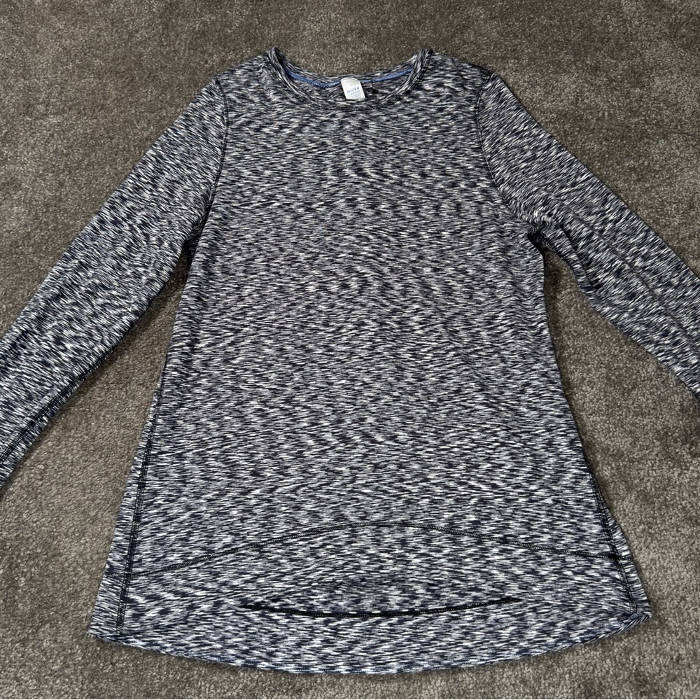 Ivivva by Lululemon Long Sleeve Pleated Back Heathered Black Top Size 14